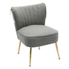 Upholstered Oyster Scalloped Wing Back Woollike/Velvet Armchair Chair Sofa Seat