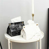 Leather Tissue Box Cover Marbling Napkin Paper Holder Case for Home Hotel Office
