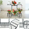 Metal Garden Cart Stand 6 Tier Flower Pot Plant Holder Home Patio Display Rack