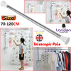 Telescopic Shower Curtain Rail Extendable Pole Bathroom Door Window Wardrobe Rod