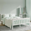 Stylish Double 4ft6 Wooden Bed Frame in White Strong Solid Bedstead Slat Bedroom