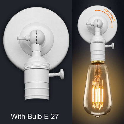 Vintage E27 Industrial Wall Lights Sconce Lamp Holder Switch Retro Edison Loft