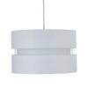 White Easy Fit Pendant Light Shade 2 Tier Design Fabric Drum Ceiling Light Shade