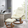 Faux Leather Recliner Chair Lounge Armchair Sofa W/ Foot Stool Metal Base Chairs