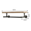 Clothes Rail Shelf Industrial Pipe Clothing Rack Wall Mounted Wooden Board Shelf