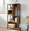 Retro Bookcase Storage Shelf Shelving Unit Metal Frame Home Office LBC027B01