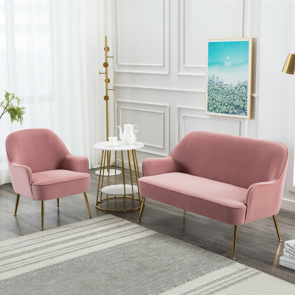 Pink scallop online sofa