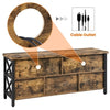 TV Unit, TV Stand Cabinet, Retro TV Console Table with Open Storage Compartments