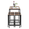 Bar Table and 4 Stools Set Breakfast Table 90cm Height Living Room Kitchen Bar