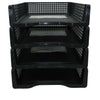 4 Tier Stackable Desk Black A4 Letter Tray Filing Document Organiser Form Paper