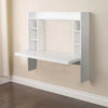 Floating Wall Mounted Desk Home Office Computer Table w/Storage Shelves New