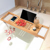 Bath Caddy Tray Bamboo Bathtub Organizer Tablet Holder Adjustable Bamboo