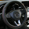 PU Leather Car Steering Wheel Cover 15"/37-38CM Good Grip Black&Red Universal