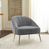 Single Seat Upholstered Bucket Back Armchair Accent Tub Oyster Velvet Sofa Chair