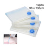 12PCS LARGE VACUUM STORAGE BAGS SEAL VAC COMPRESSED SAVING SPACE 90x130CM
