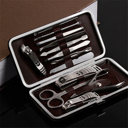 Men Women Manicure Pedicure Set Finger Toe Nail Clippers Scissors Grooming Kit