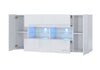 Modern Sideboard TV Unit Stand Cabinet High Gloss &Matt White LED Lights Sar01