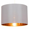 Large 40cm Grey & Copper Modern Easy Fit Ceiling Light Shade Faux Silk Pendant
