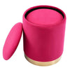 HEIDI VELVET STORAGE POUFFE FOOTREST ROUND OTTOMAN VANITY DRESSING SEAT STOOL