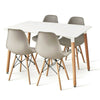 Dining Table and Chairs 4 6 Set Wooden legs Retro dining Room Chair Grey Kitchen