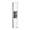 Slim Bathroom Cabinet Tall Narrow Storage Cupboard Wooden Tallboy Floor Standing