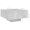 Coffee Table Concrete Grey Living Room Furniture Stand