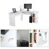 Corner Computer L Shaped Desk PC Table Workstation Home Office Black White