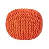 Cotton Knitted Pouffe & Footstool Round Large Chunky Ottoman Stool