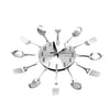 3D Removable Modern Creative Cutlery Kitchen Spoon Fork Wall Clock Home Decor UK