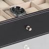 6-24 Grid Slots Watch Box Leather Display Glass Top Jewelry Storage Case