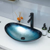 Boat Shape Bathroom Basin Tempered Glass Countertop Sink Cloakroom Wash Bowl Set