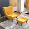 Upholstered Lounge Fabric Chair Sofa Velvet Armchair with Footstool Living Room