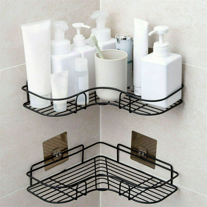 Kitchen Bathroom Triangular Wall Corner Rack Shower Caddy Shelf Organizer Holder