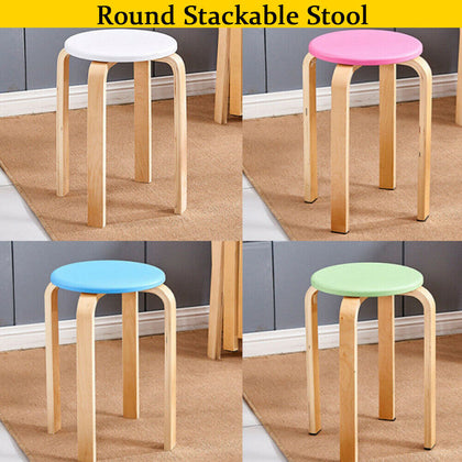 Premier Natural Round Wooden Modern High Quality Home Office Interior Stool