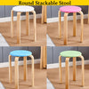 Premier Natural Round Wooden Modern High Quality Home Office Interior Stool