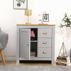 Wood Multi Storage Unit Cabinet Sideboard Cupboard Drawers Chest White/Grey