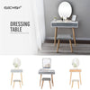 White Dressing Table Stool Set Makeup Vanity Unit LED Lighted Mirror w/Drawers