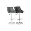 BLACK / GREY - Faux Leather Breakfast Bar Stool Swivel Kitchen Chrome Gas Lift