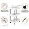 Modern 3 Tier Kitchen Trolley Cart Storage Rack Tray Shelf Rolling Wheel UK