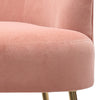 Upholstered Nordic Matte Velvet Armchair Shell Lotus Scalloped Chair Sofa Pink