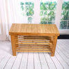3 Tier Natural Bamboo Wooden Shoe Rack Bench Organiser Stand Storage Shelf Seat