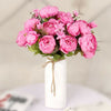 13 Heads Silk Peony Artificial Flowers Peony Wedding Bouquet Home Party Decor