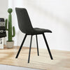 2x Dining Chairs Faux Suede Cushion Padded Metal Legs Restaurant Lounge Chair