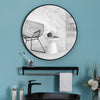 Large Black Framed Round Wall Mirror Modern Circle Glass Bathroom Bedroom Decor