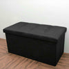 Practical Folding Cuboid Button Footstool Ottoman Bench Storage Home Furni Black