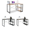 L-Shaped Computer Desk With Shelves Gaming Laptop Table Workstation Home Office