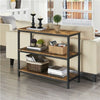Vintage Console Table Industrial Hallway Table with 3 Shelves for Living Room