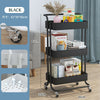 3 Tier Slim Kitchen Storage Trolley Cart Rack Tray Shelf Rolling Wheel W/ Handle