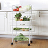 4 Tiers Kitchen Storage Trolley Wheels Vegetable Fruit Cart Drawer Rack DIY UK