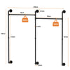 Industrial Pipe Clothes Rack Loft Design Accessible Wardrobe Tubes Clothes Rail